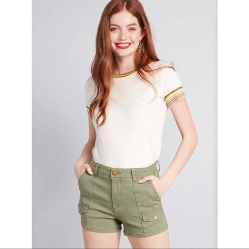 Green Cargo Shorts Size 6-8